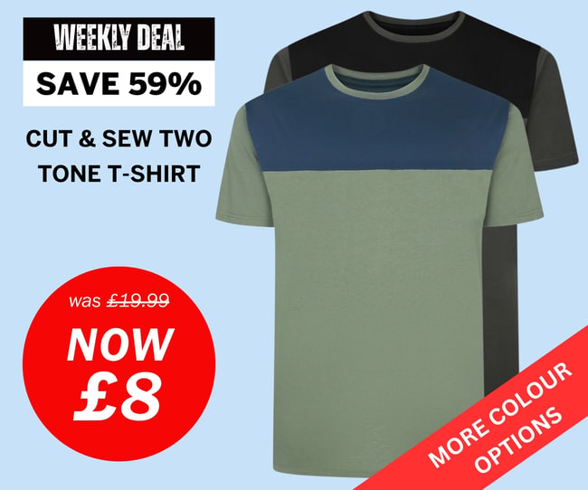 Two Tone T-shirt Now £8. More Colour Options.